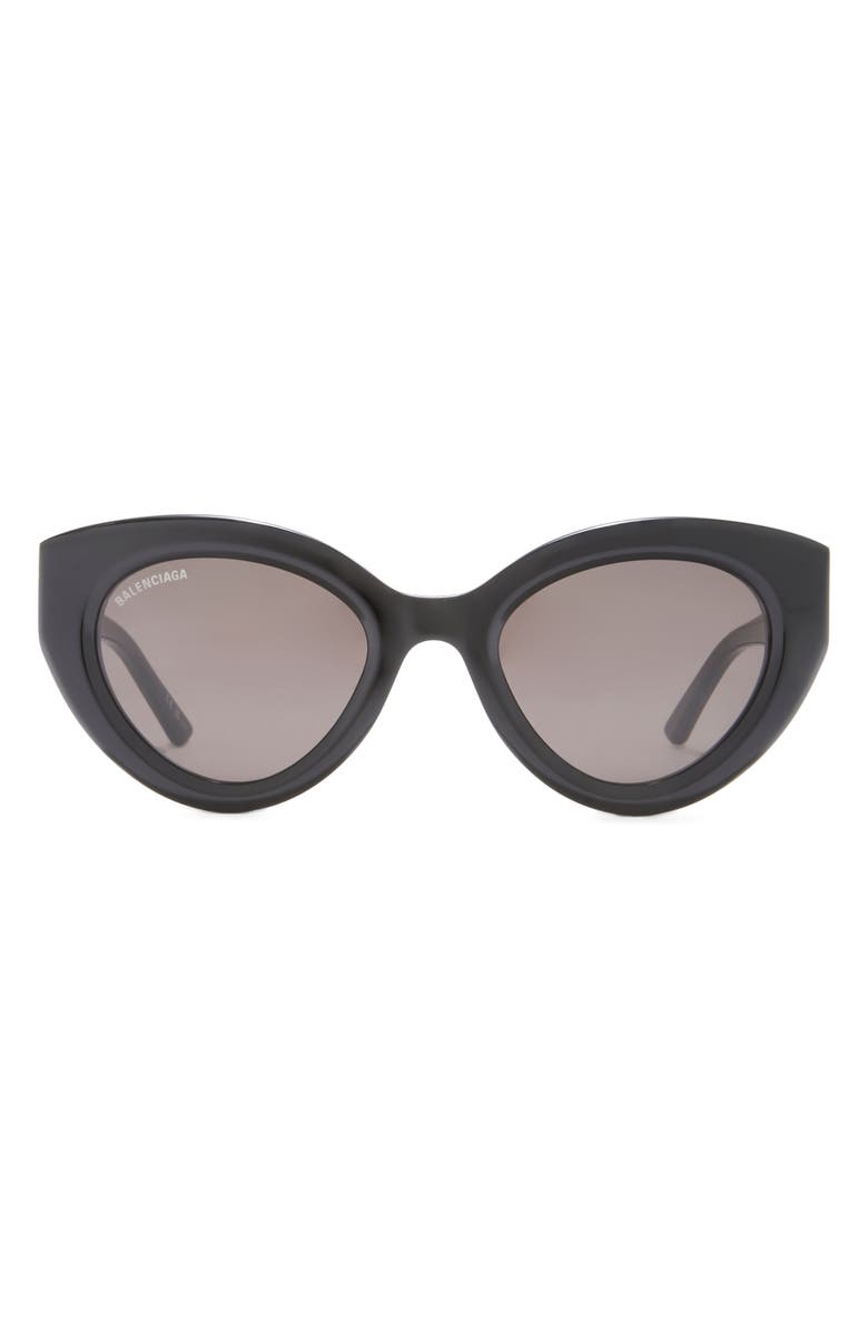 Balenciaga 51mm Cat Eye Sunglasses, Main, color, Black Black Grey