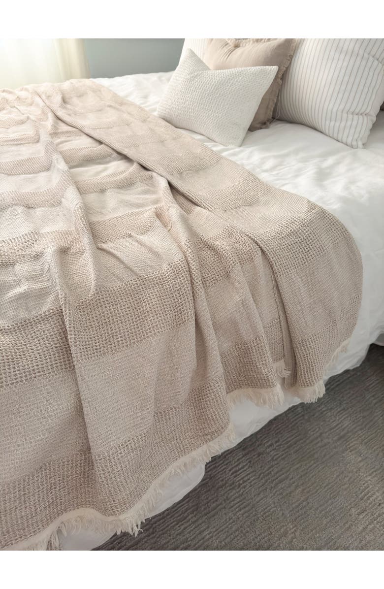 Anaya Umbra Waffle Bed Blanket, Alternate, color,