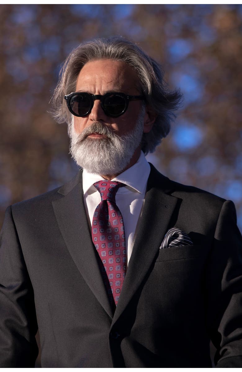 Elizabetta Trento - Extra Long Silk Jacquard Tie for Men, Alternate, color, Raspberry