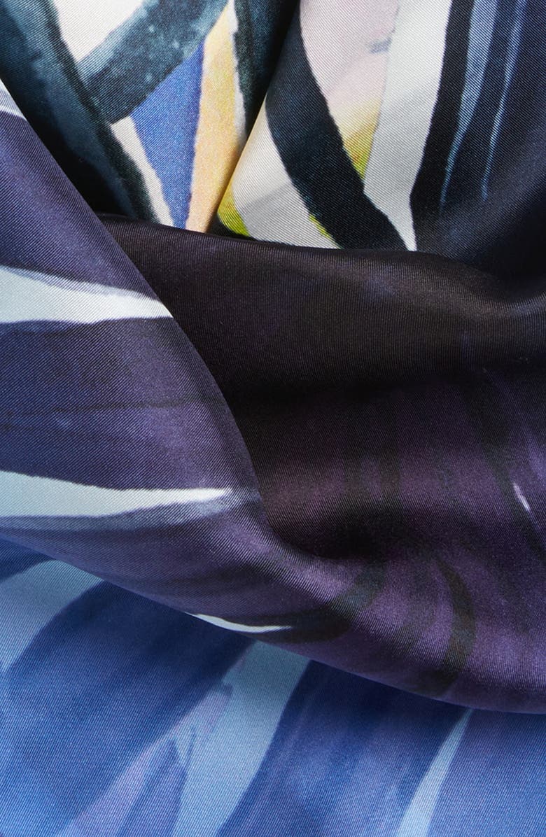 Nordstrom Palm Print Silk Square Scarf, Alternate, color,