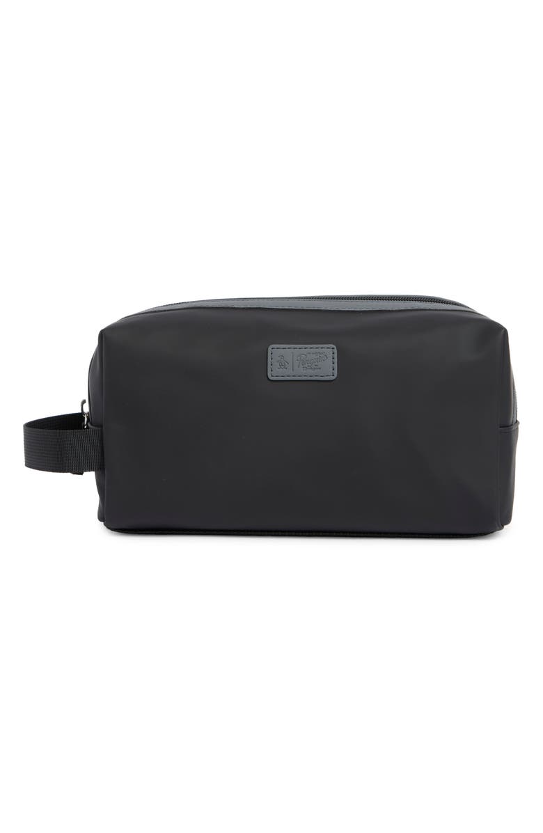Original Penguin Waterproof Zip Top Dopp Kit, Main, color, Black