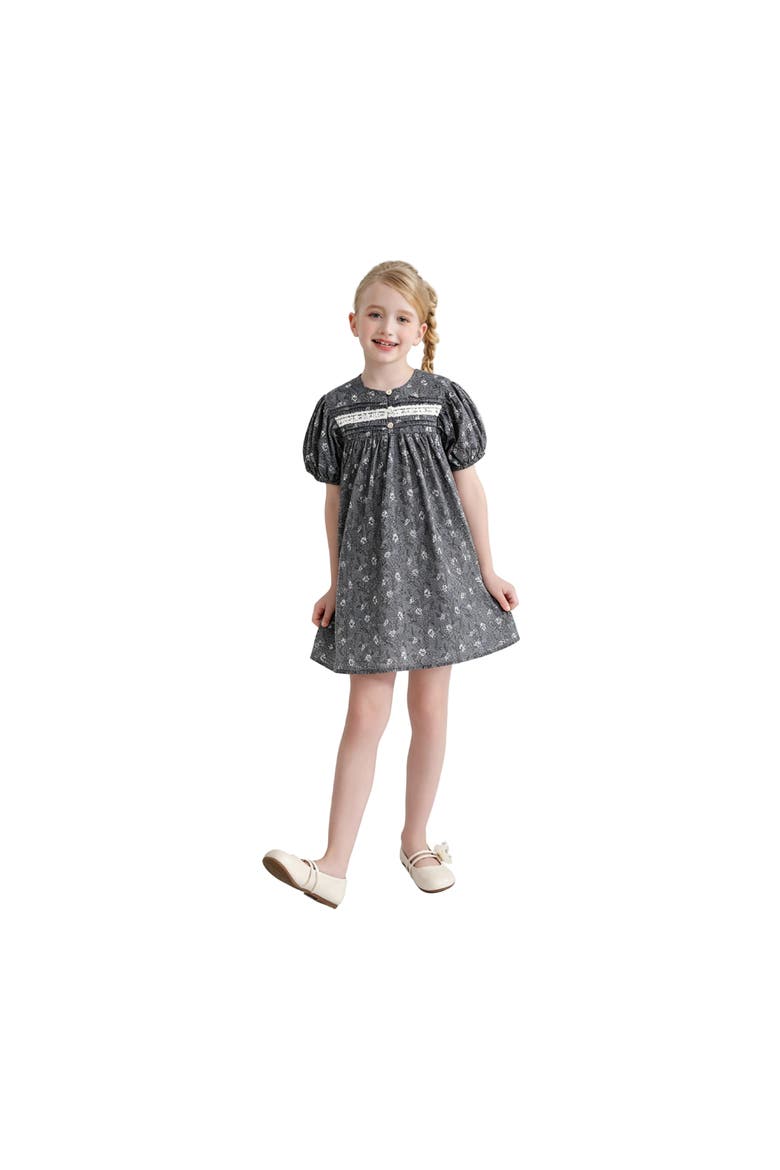 Floral Lace Dress, Alternate, color, Grey