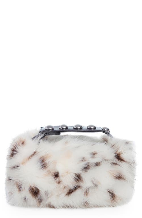 Apparis Marfa Snow Leopard Top Carry Handle Faux Fur Pouch In Multi
