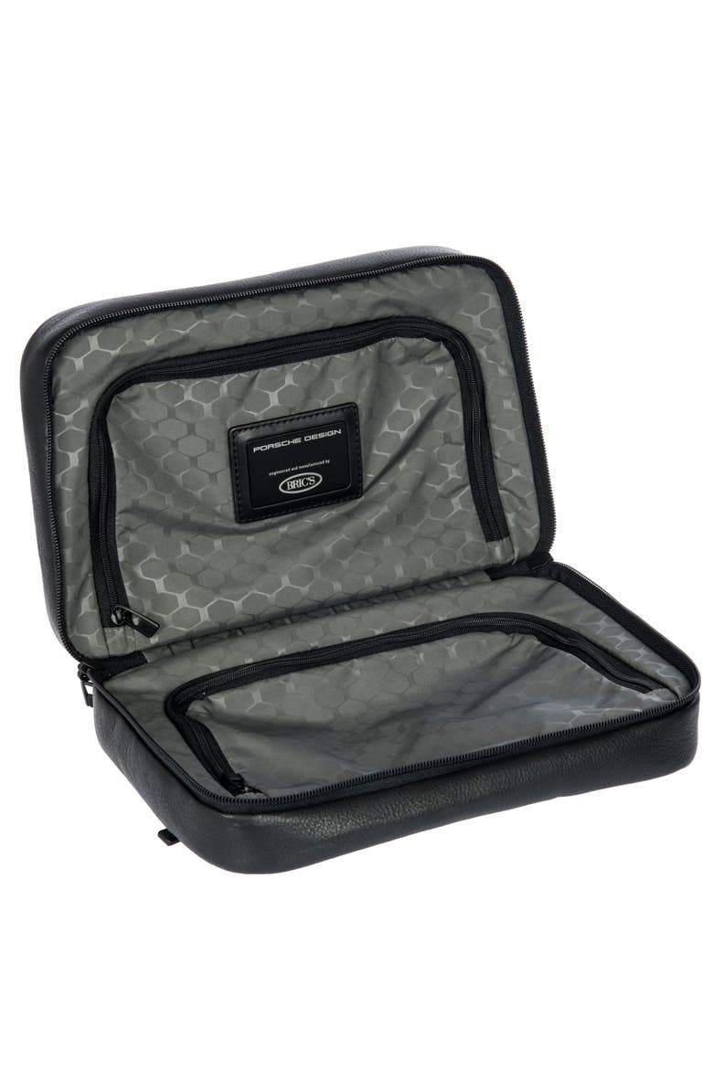 Roadster Leather EVO Washbag, Alternate, color, Black
