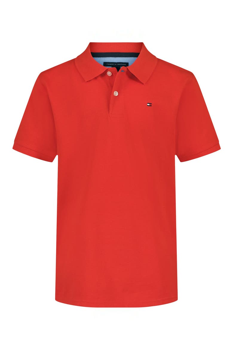 Kids' Ivy Cotton Knit Polo, Main, color, FLAME SCARLET