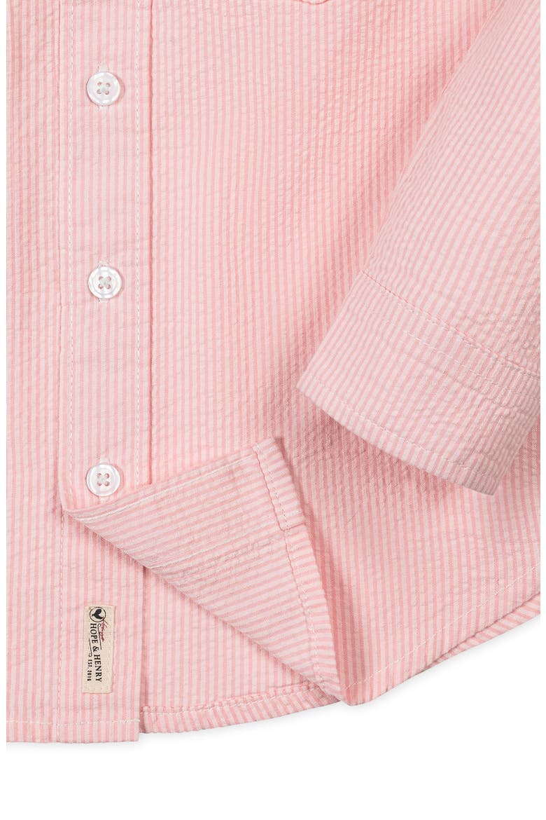 Kids' Organic Long Sleeve Seersucker Shirt, Alternate, color, Tonal Rose Seersucker