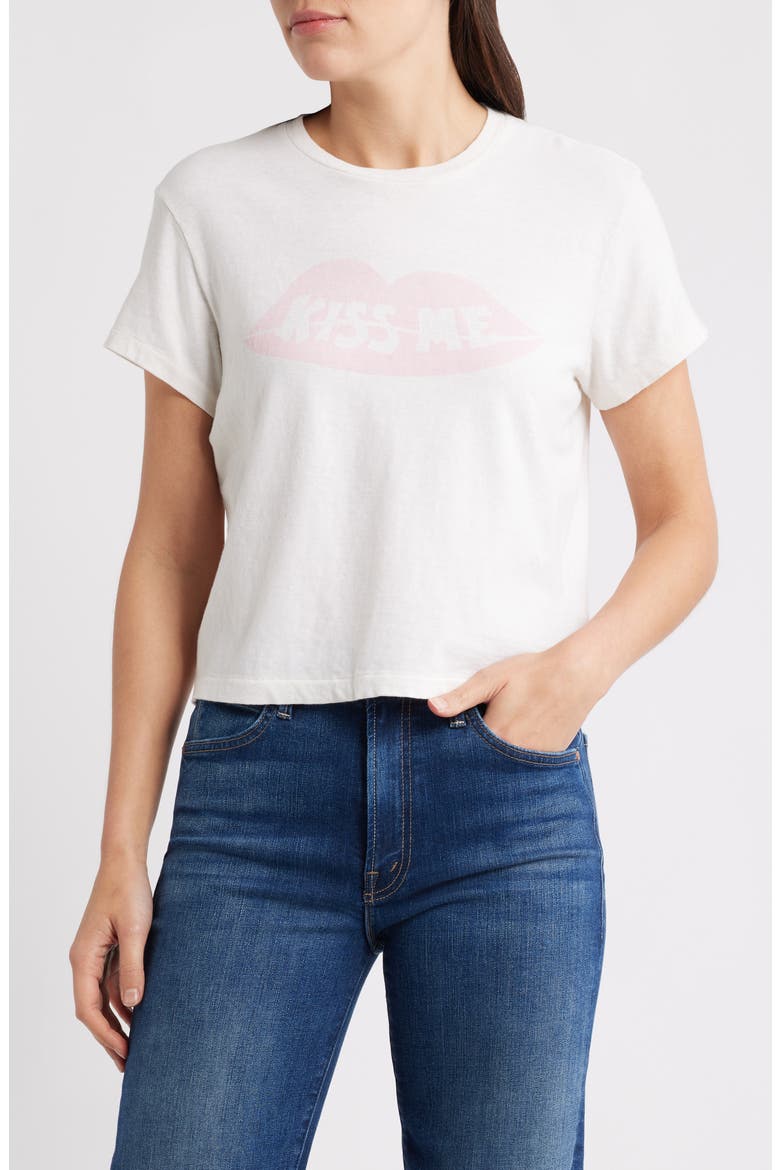 '50s Kiss Me Boxy Graphic T-Shirt, Main, color, VINTAGE WHITE