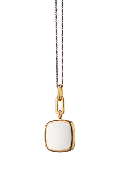 Enamel & 18K Gold Vermeil Locket Necklace