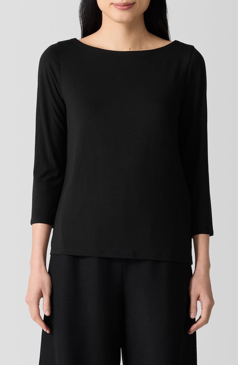 Eileen Fisher Jersey Boat Neck Top, Main, color, 