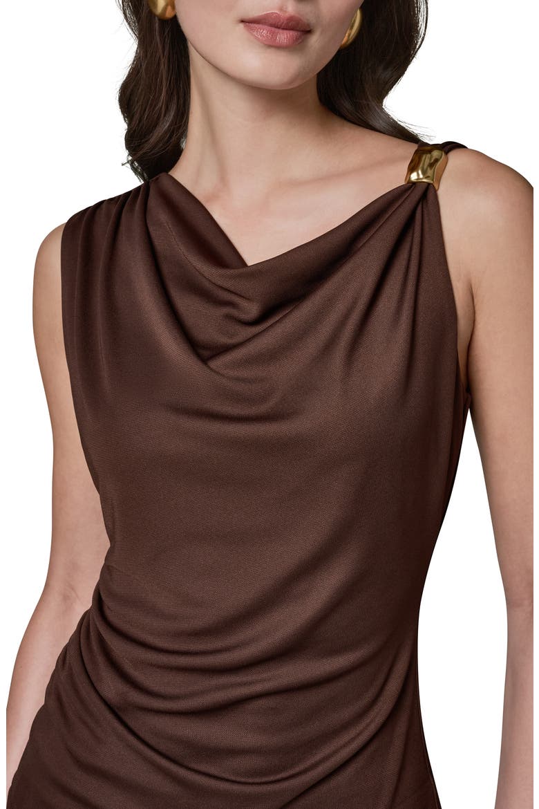 Ruched Asymmetric Sleeveless Top, Alternate, color, CANYON