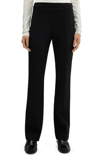 Mango Straight Leg Slouchy Tailored Pants In Black