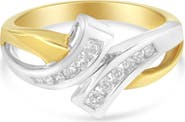Haus of Brilliance 10K Two Toned Channel-Set 1/4 cttw Diamond Bypass Ring