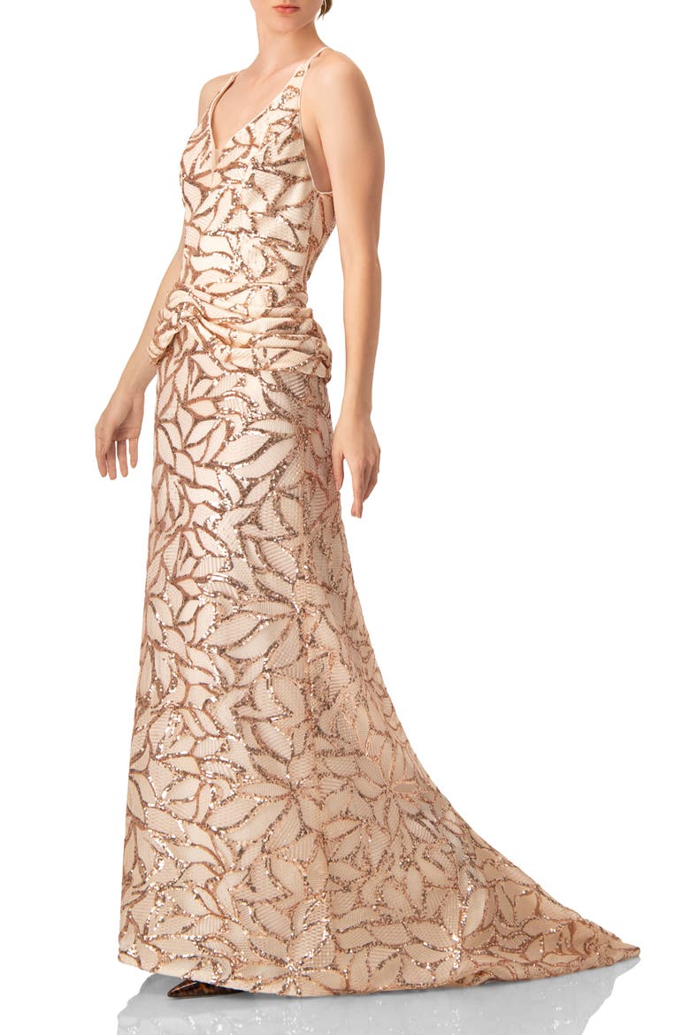 Asymmetric Hem Evening Dress, Alternate, color, Light Pink