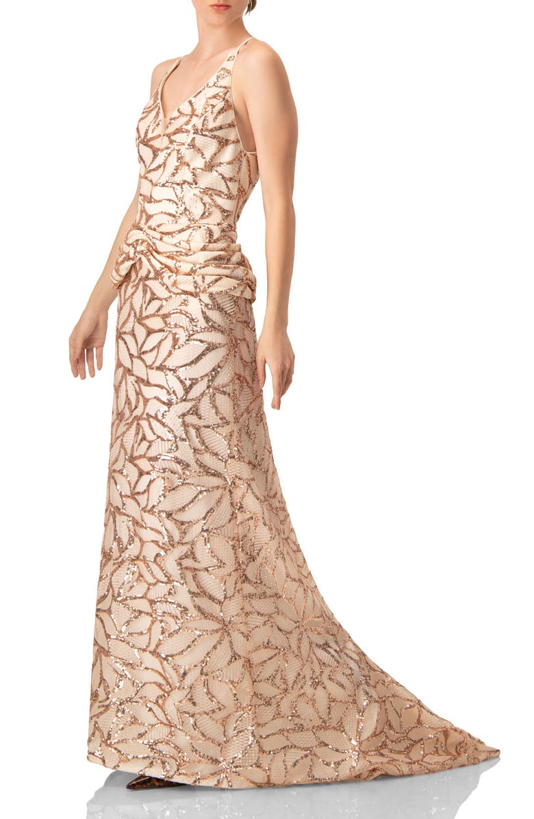 IVONNE Asymmetric Hem Evening Dress, Alternate, color, Light Pink