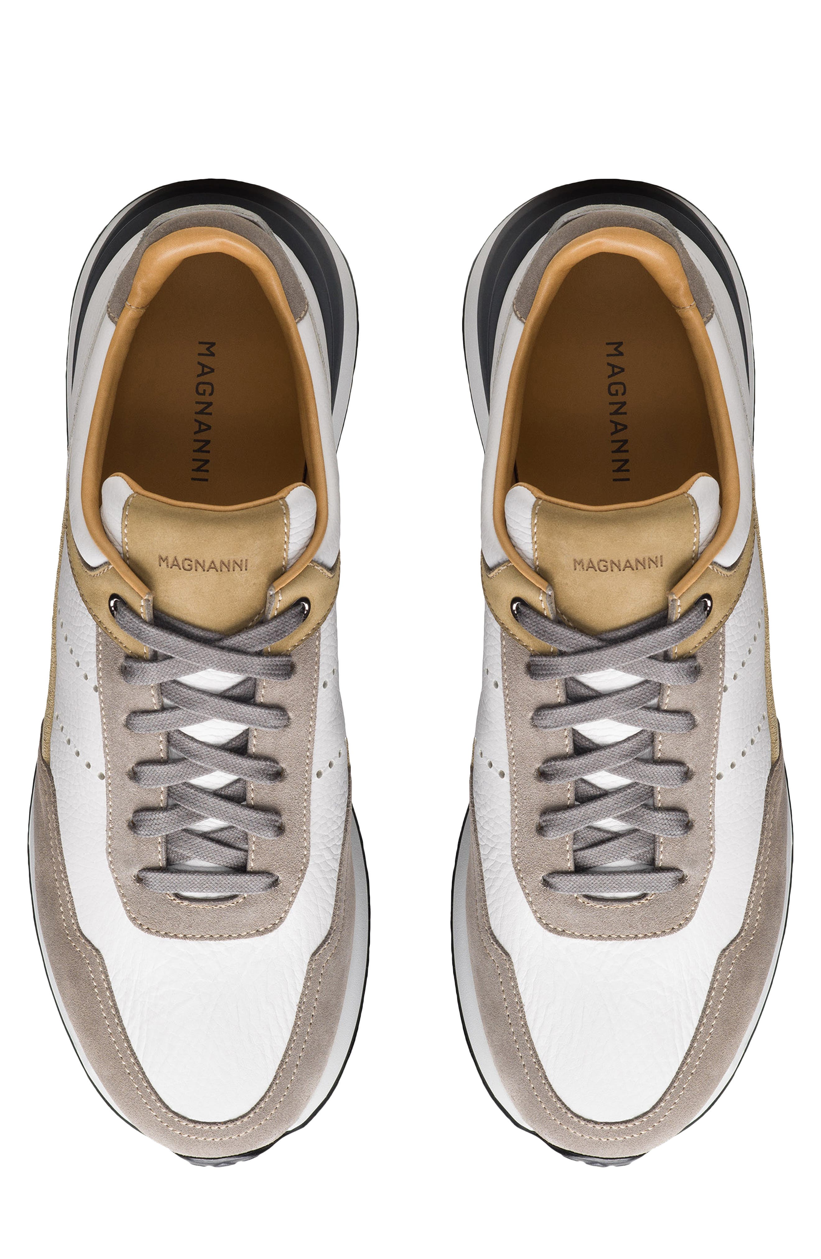 Magnanni Bravo V Sneaker, Alternate, color, White / Avena