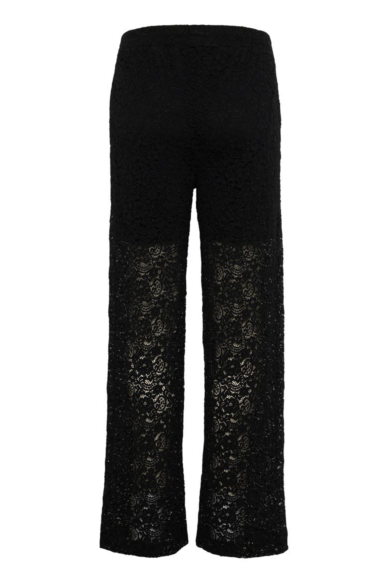 SLHenni Elastic Waist Wide Leg Trousers, Alternate, color, Black