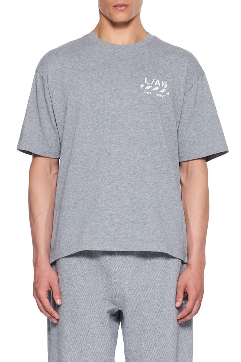 Diagonal Stripe Logo Graphic T-Shirt, Main, color, HEATHER GREY