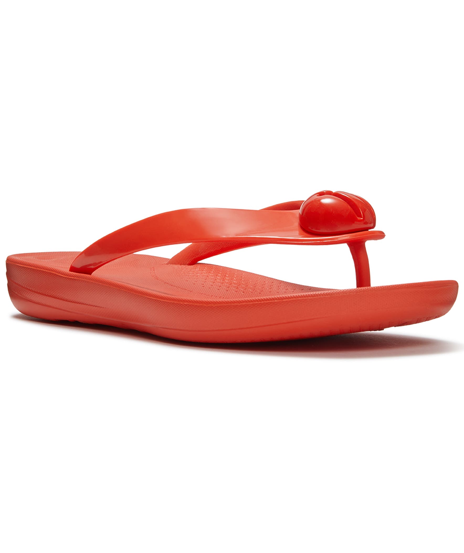 FitFlop Iqushion Glossy Flip-Flops, Main, color, Cherry Tomato