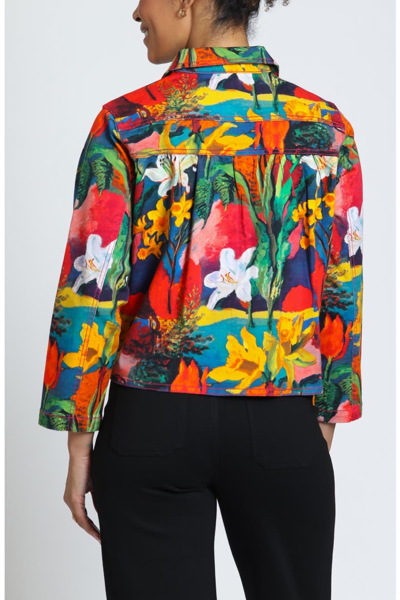 Printed Denim Jacket, Alternate, color, TECHNICOLOR HARVEST
