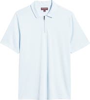 Johnston & Murphy Bird's Eye Quarter Zip Polo