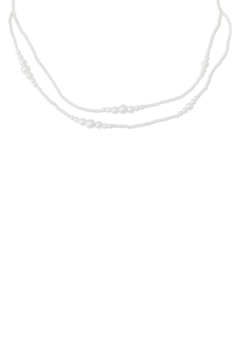 Faux Pearl Layered Necklace, Main, color, GOLD/ PEARL