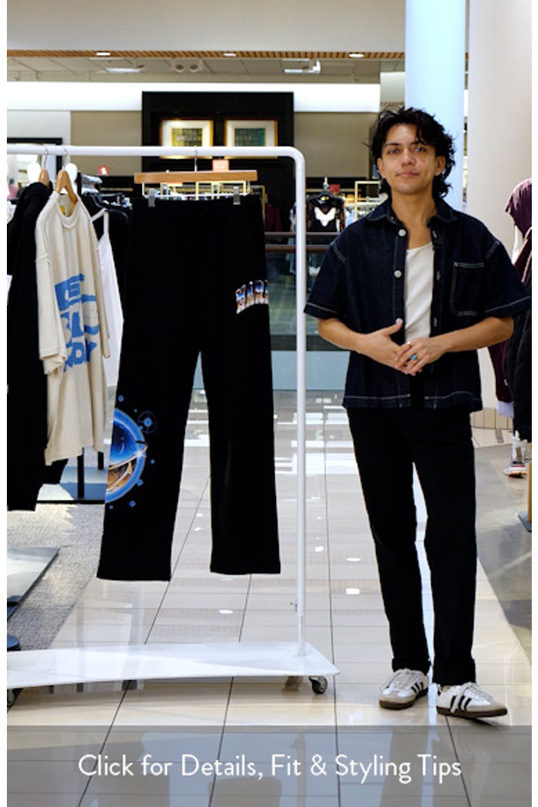 SMILEY® Chrome Logo Cotton Fleece Sweatpants (Nordstrom Exclusive) video