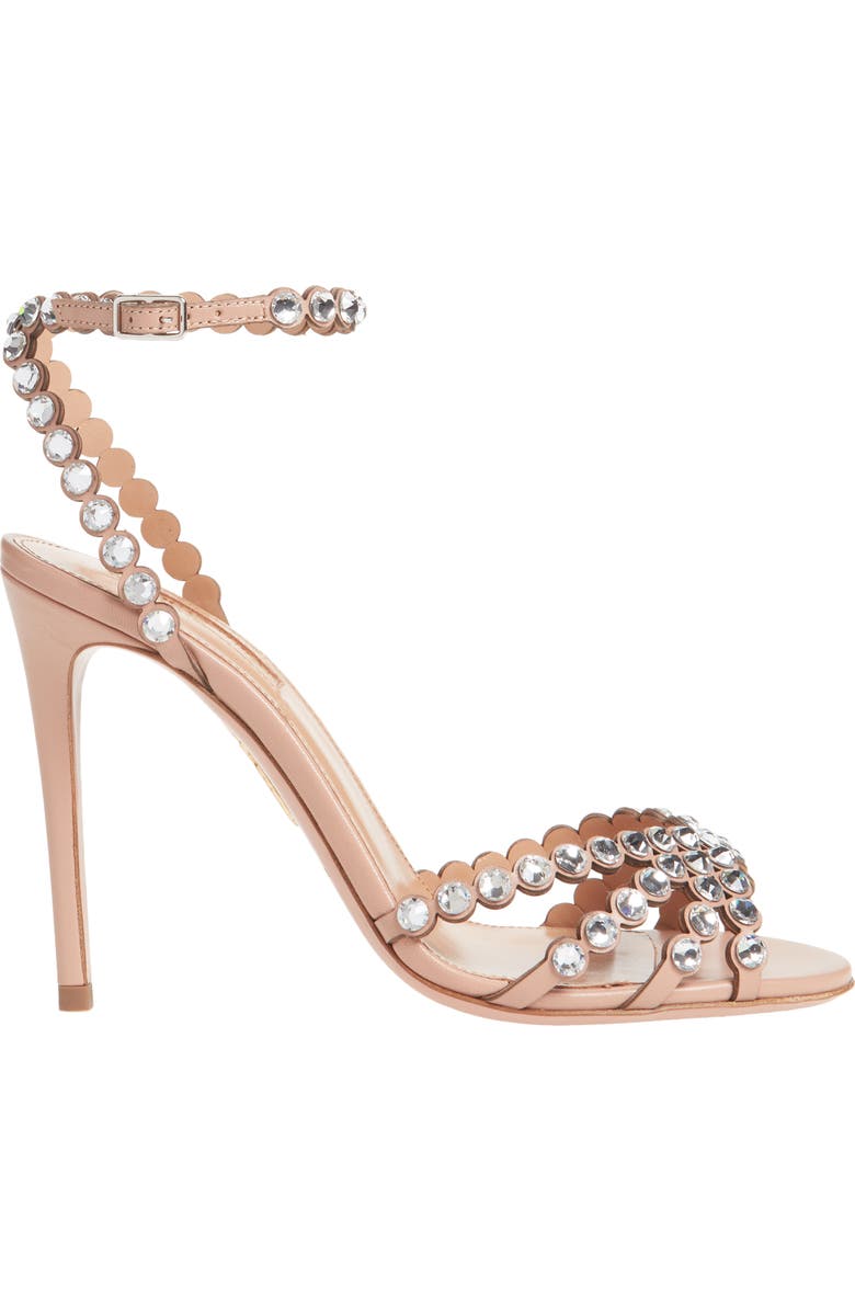 Aquazzura Tequila Crystal Embellished Ankle Strap Sandal, Alternate, color,