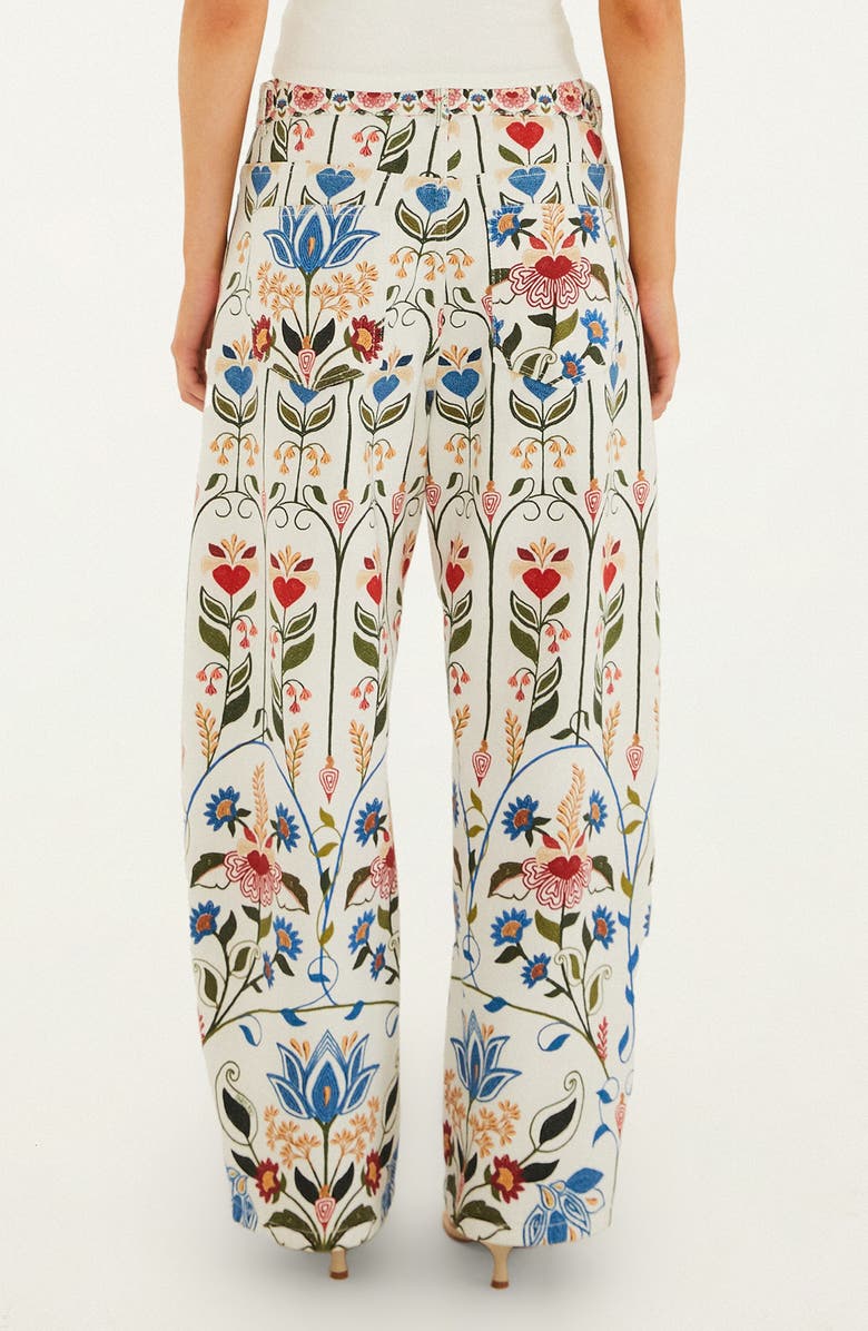 FARM Rio Fraga Print Belted Tapered Pants, Alternate, color, Off-White
