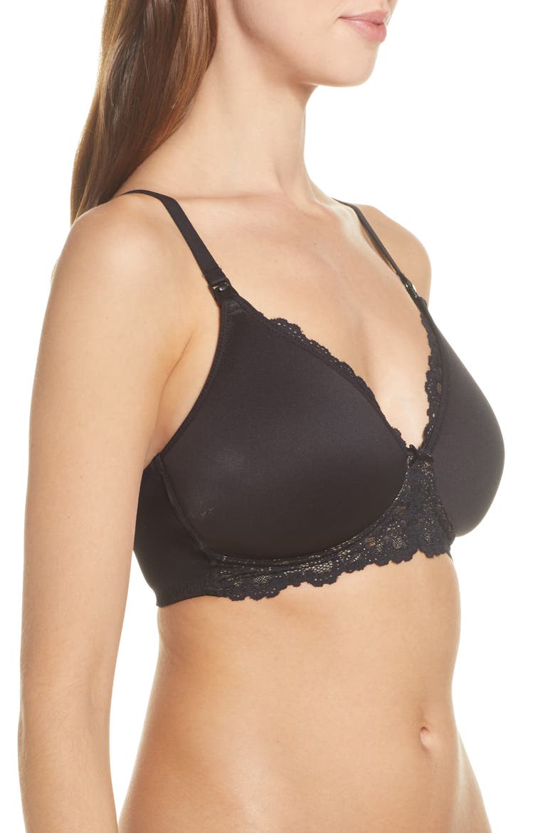 Wireless Nursing Bra, Alternate, color, BLACK