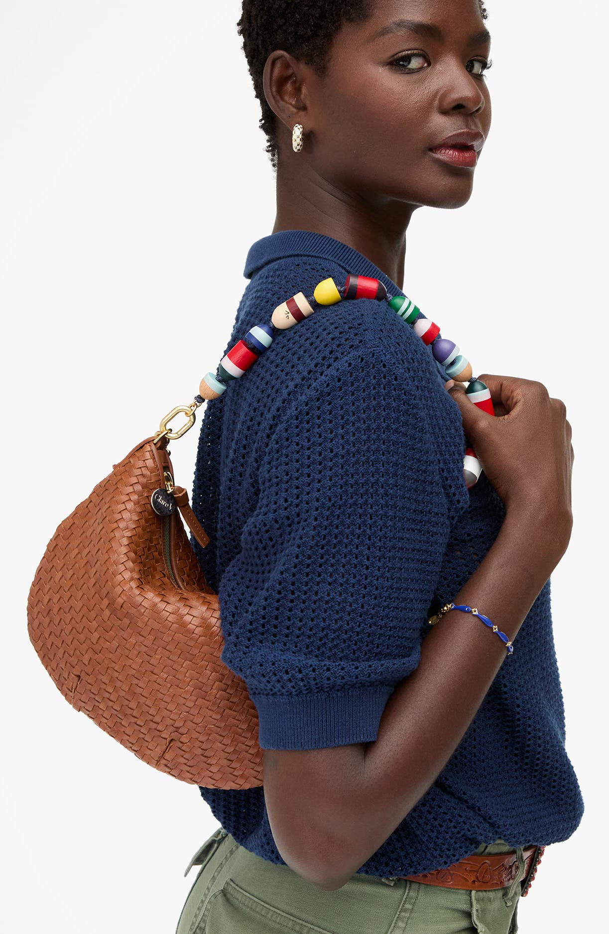 Shortie Buoy Beaded Bag Strap, Alternate, color, MULTI