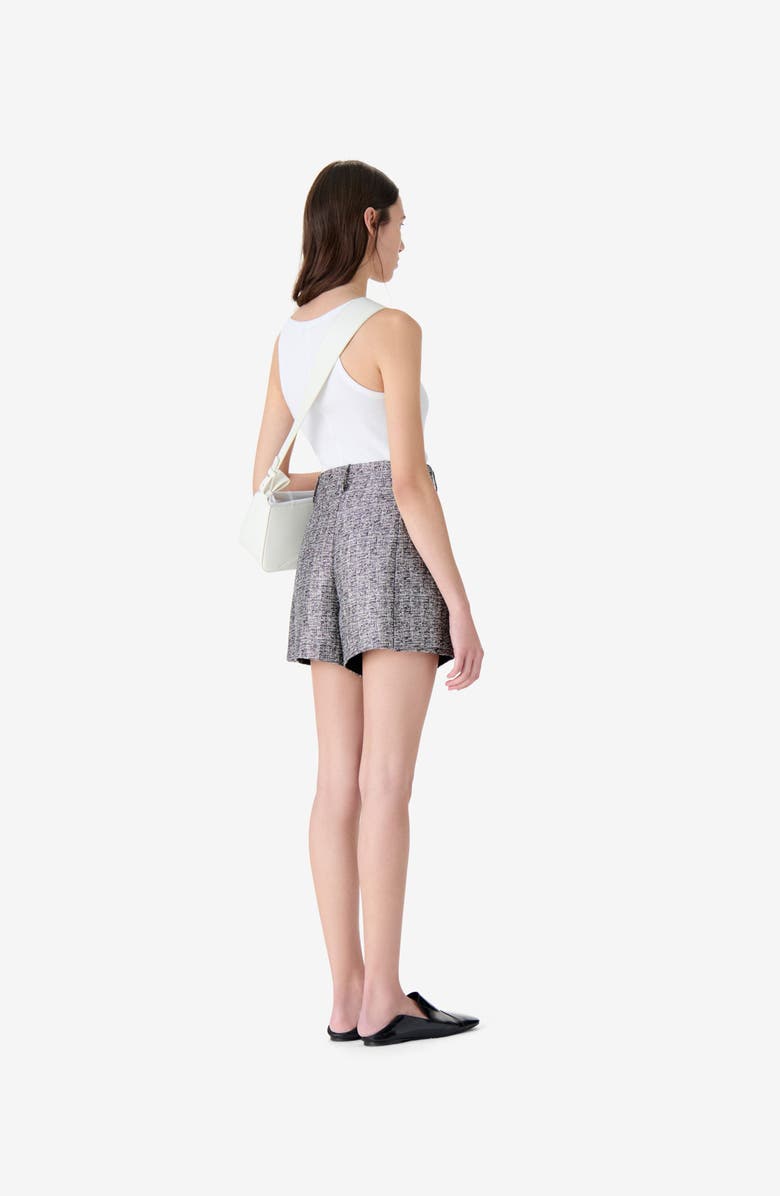 IRO Seren Metallic Tweed Skort, Alternate, color, Black / White / Lurex