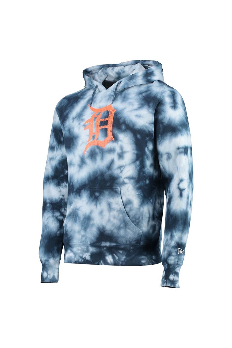 Men's New Era Navy Detroit Tigers Tie-Dye Pullover Hoodie, Alternate, color, Navy