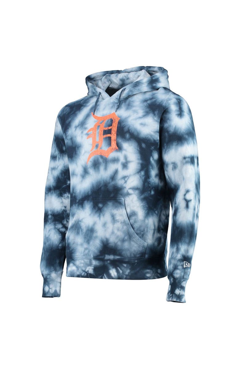 New Era Men's New Era Navy Detroit Tigers Tie-Dye Pullover Hoodie, Alternate, color,