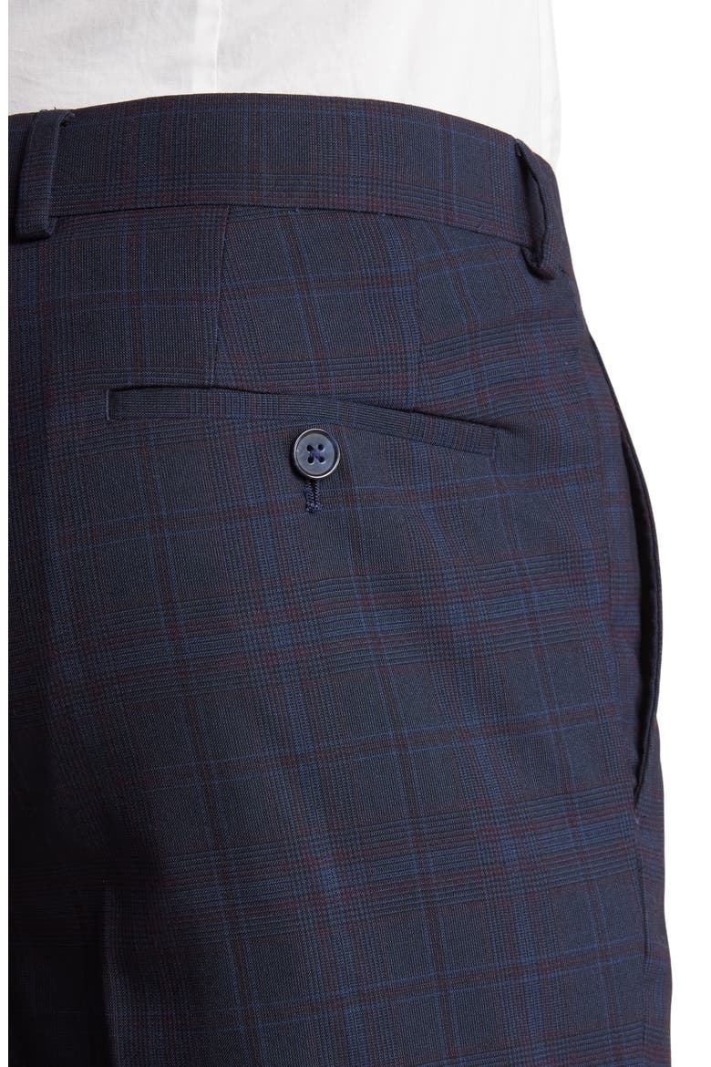 Navy Plaid Peak Lapel Suit, Alternate, color, NAVY