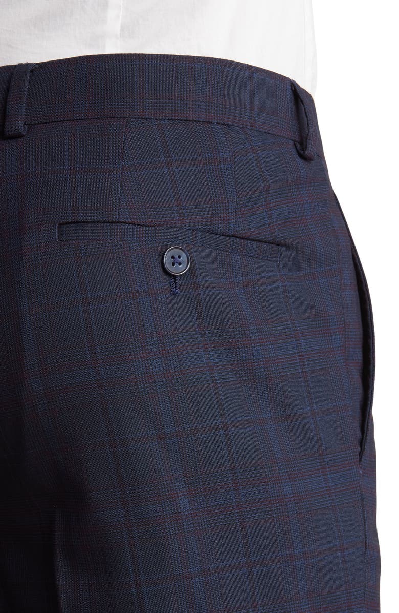 SAVILE ROW CO Navy Plaid Peak Lapel Suit, Alternate, color, Navy