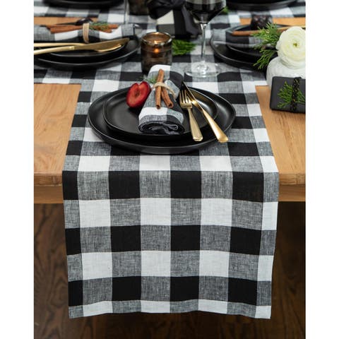 Linen Table Runner - Buffalo Check