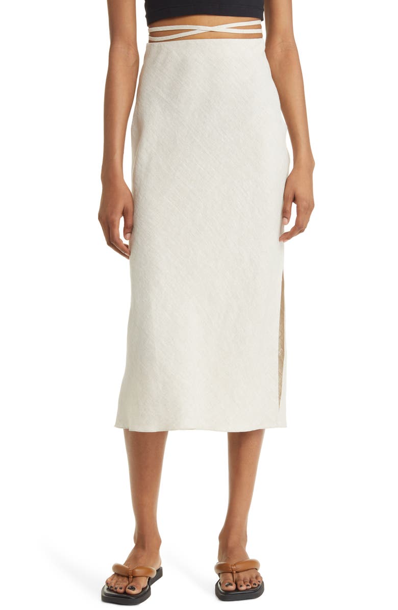 & Other Stories Linen A-Line Skirt, Main, color, 