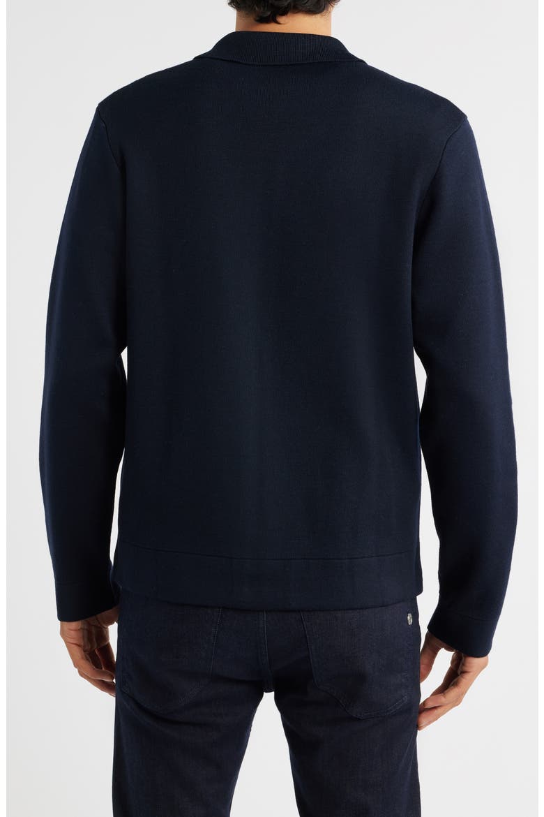 Collared Zip-Up Cardigan, Alternate, color, NAVY