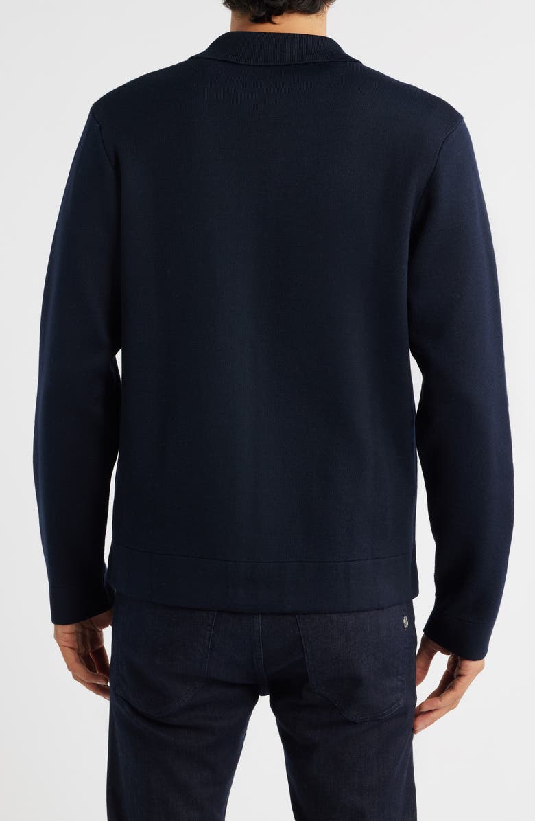 34 Heritage Collared Zip-Up Cardigan, Alternate, color, Navy