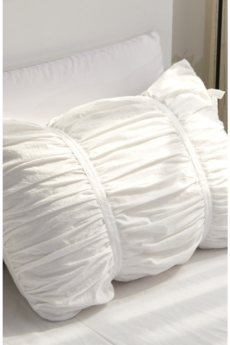 Ruffle Bedding Set with Ties, Alternate, color, White, Fitted