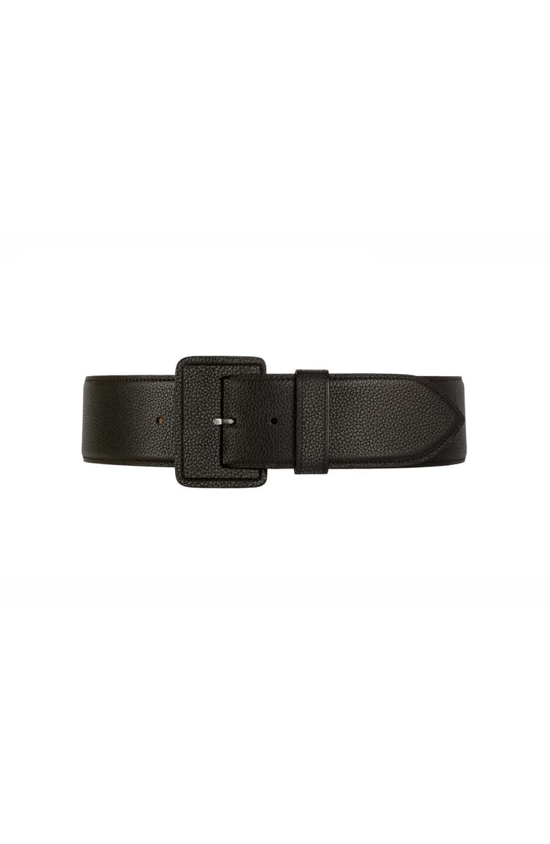 Vaincourt Paris La Merveilleuse Leather Buckle Belt, Main, color, Black