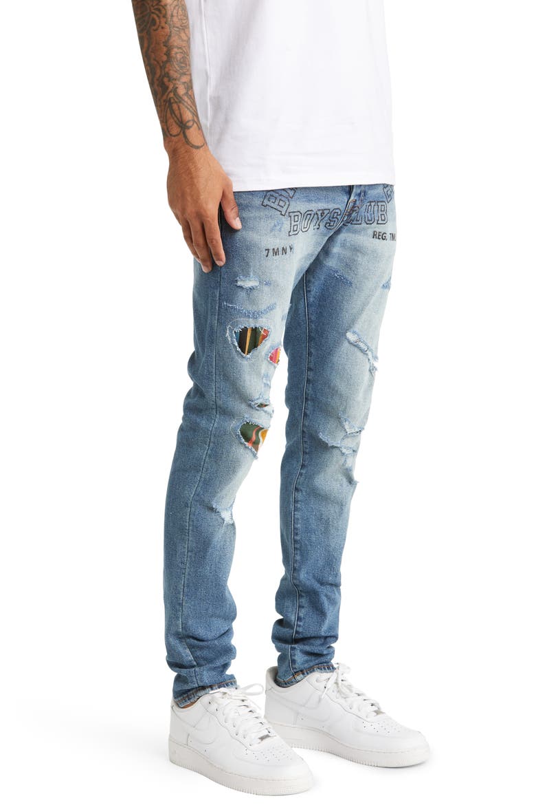 Moon Trail Rip & Repair Stretch Jeans, Alternate, color, ASTRA