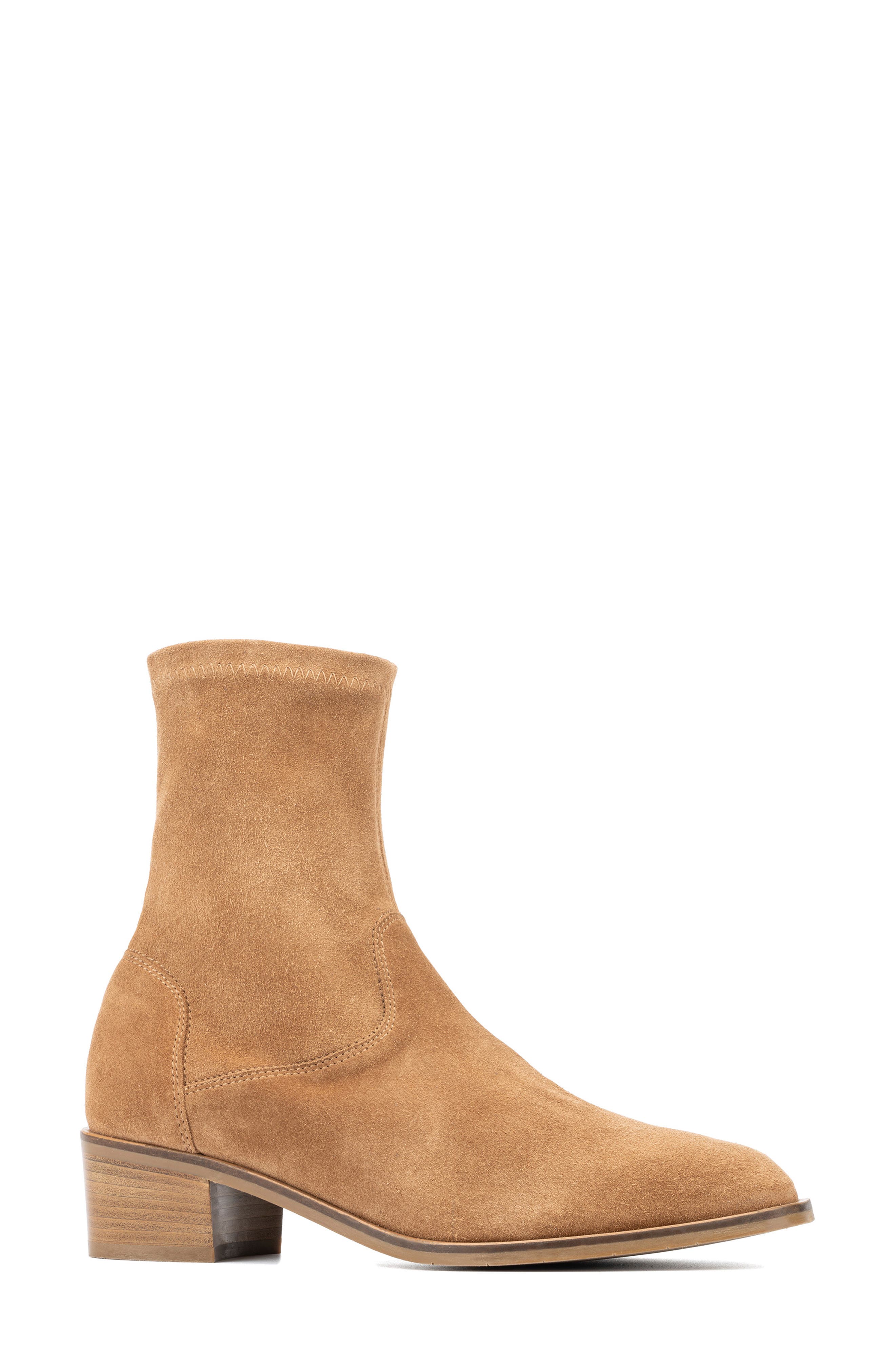 Renza Block Heel Zip Bootie, Main, color, WHISKEY