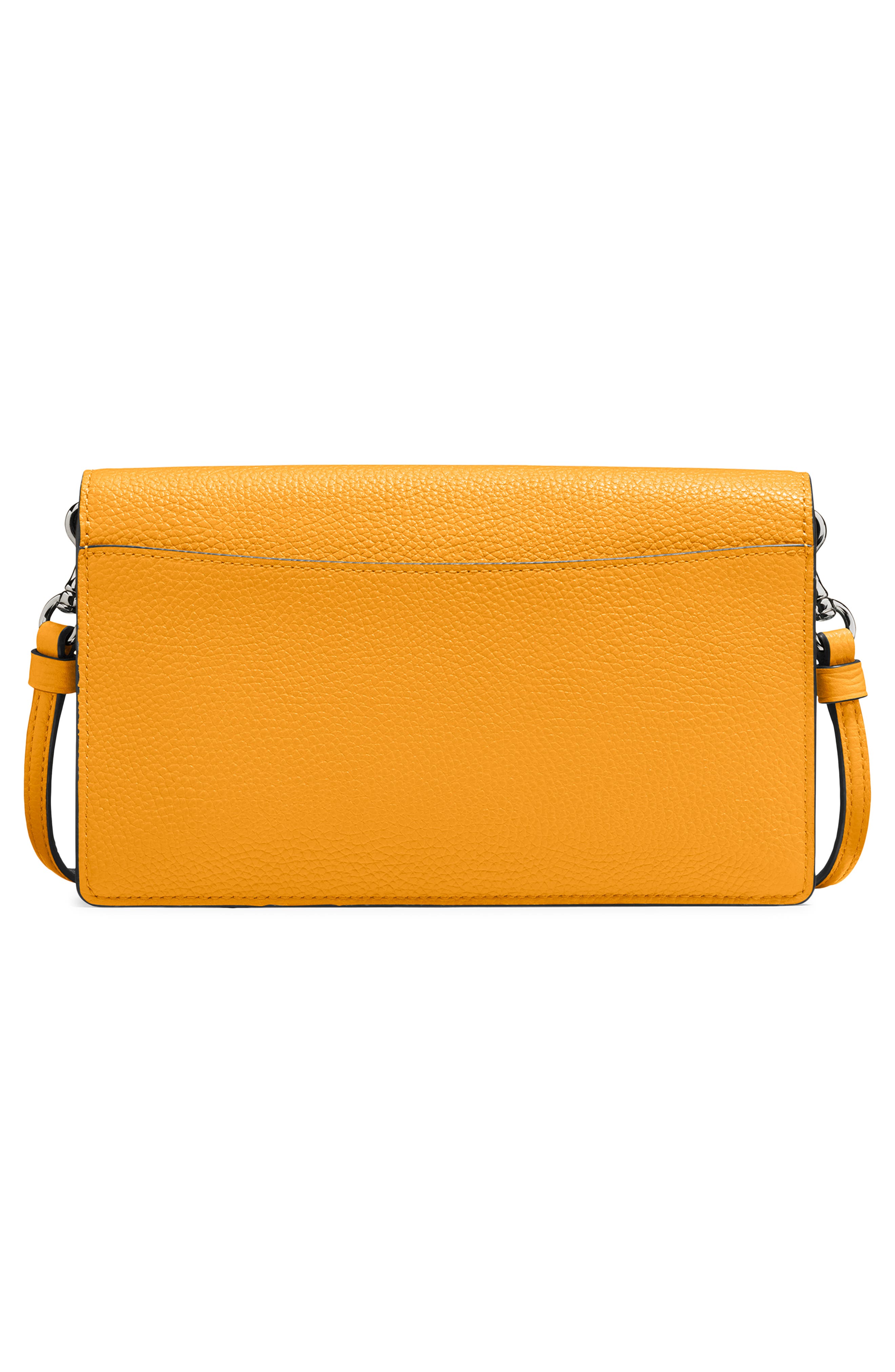 Hayden Foldover Crossbody Clutch, Alternate, color, PEWTER/ MANGO