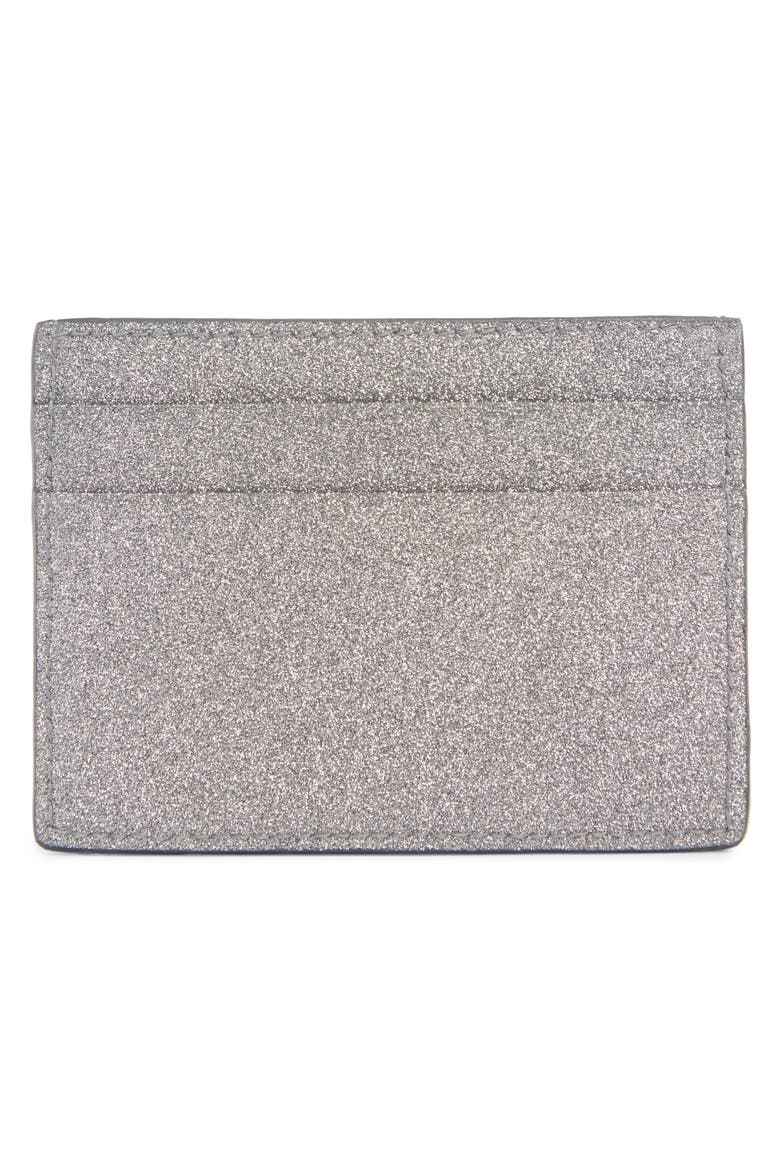Everyday Logo Leather Card Case, Alternate, color, SILVER