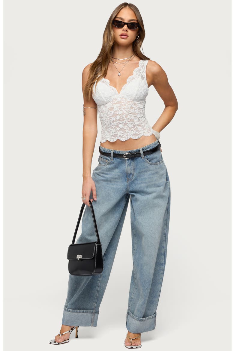 Araura Velvet Floral Sheer Crop Tank, Alternate, color, WHITE