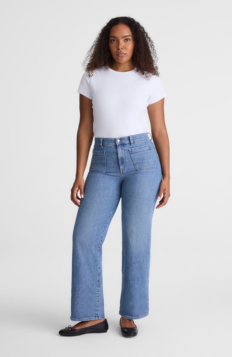 Madewell The Curvy Emmett Wide Leg Jeans, Alternate, color, Driftwater Wash