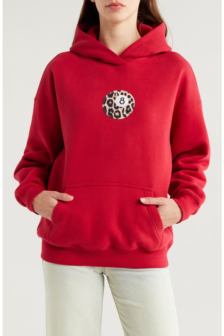 8-Ball Appliqué Graphic Hoodie, Main, color, RED