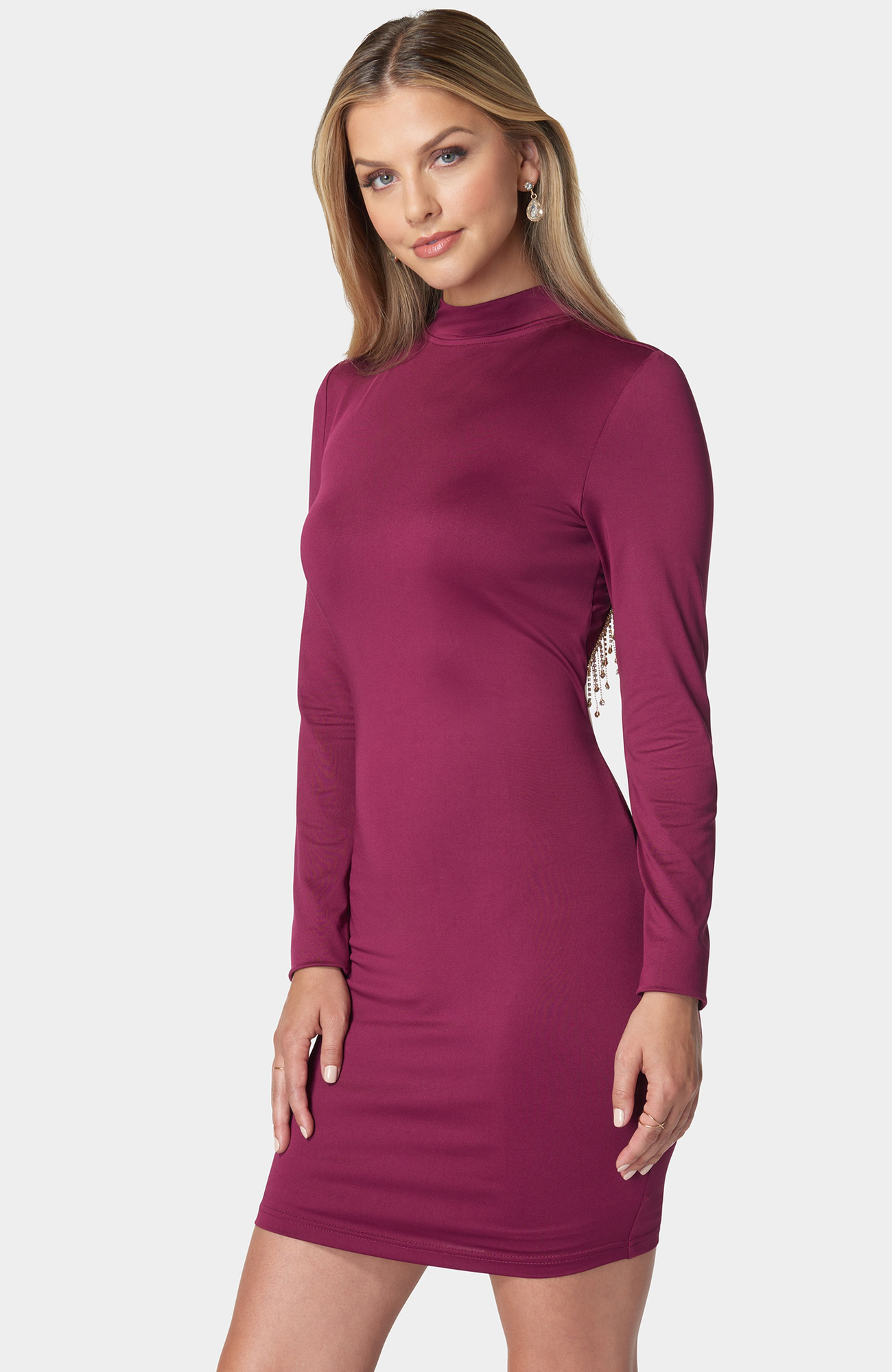 Crystal Fringe Open Back Mini Dress - image 4