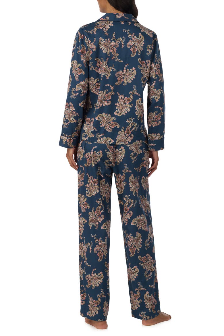 Stripe Cotton & Viscose Pajamas, Alternate, color, NAVY PRINT
